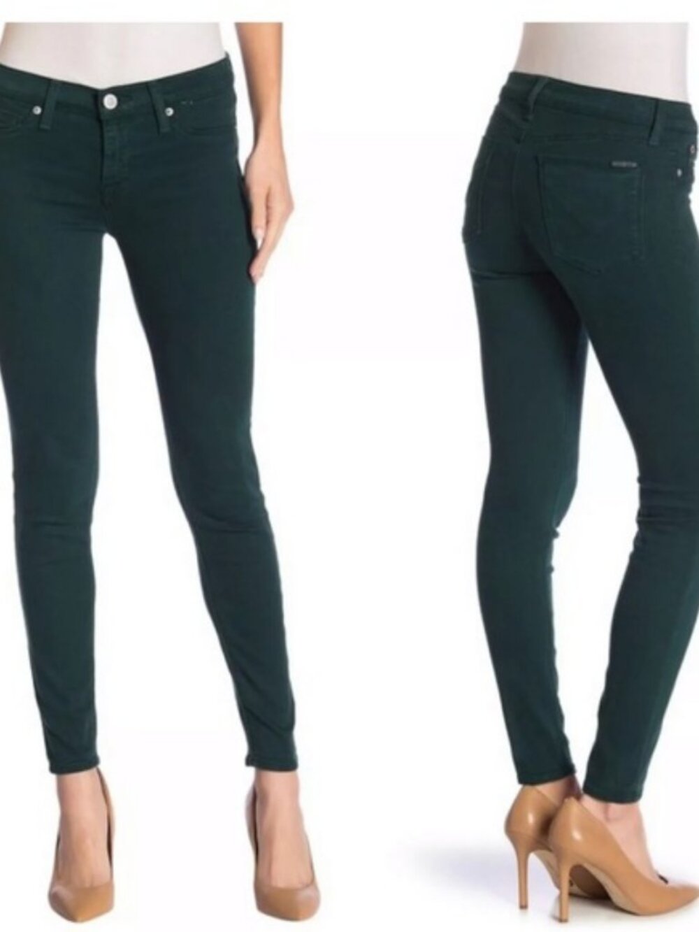 Hudson Jeans Krista Super Skinny Forest Green Size 31 Stretch Mid Rise Ankle